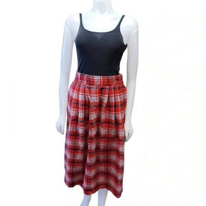 💥HOST PICK💥 Woolrich Vintage Wool Blend Plaid Tartan Lined Midi Skirt  Size 8